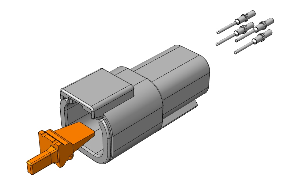 DTM 4 CIRCUIT RECEPTACLE CONNECTOR KIT