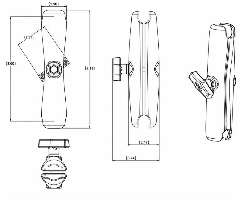 RAM LONG DOUBLE SOCKET ARM C SIZE