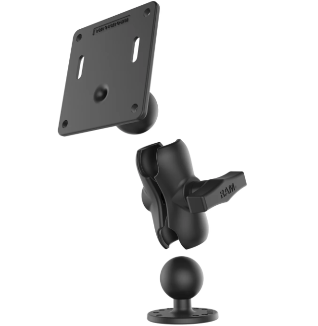 **SHORT** ARM-C SIZE RAM VESA PLATE 75mm WITH MOUNT