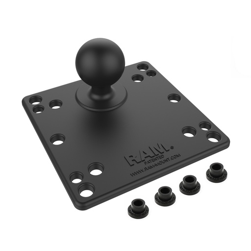 RAM SQUARE ALUM. PLATE 1.5" BALL