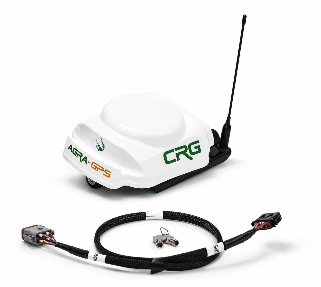 CRG GPS receiver shown with cabling